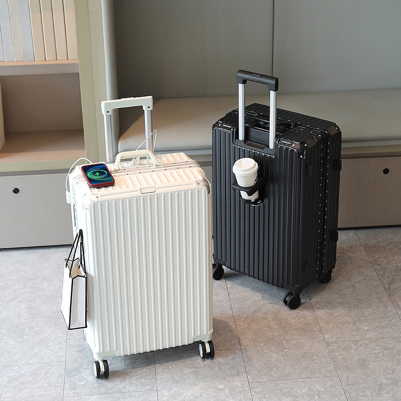 Luggage Aluminum Frame 24inch Large Capacity 28 Suitcases for Male and Female Students Durable Silent Boarding Case 20-Inch Universal Wheels