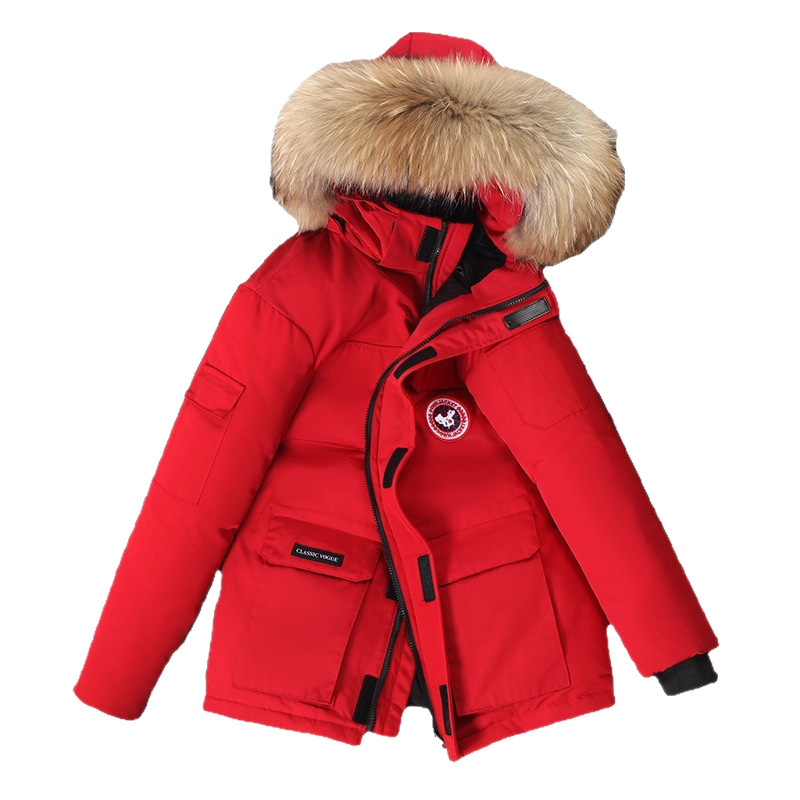 Chaqueta de invierno de mujer hombre de estilo medio largo chaqueta de trabajo coreana gruesa chaqueta de pareja se puede fijar LOGO