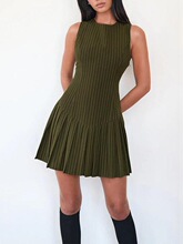 R 65028 Sleeves Striped Mini Dress ��������ȹ �羳ŷ