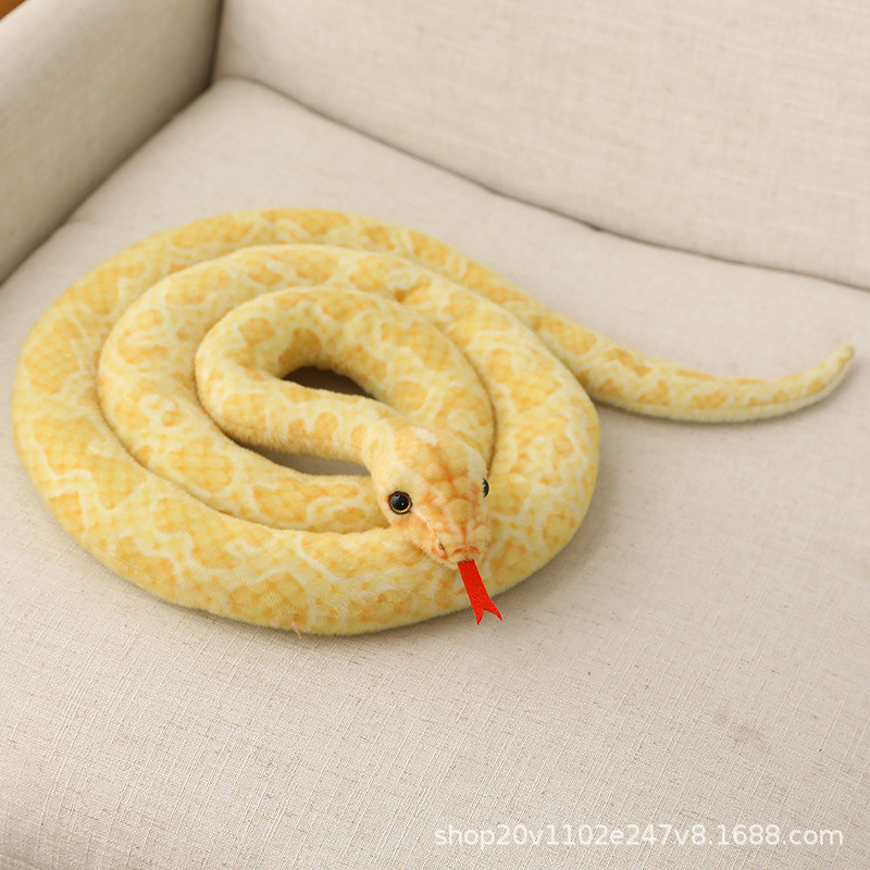 Amazon Cross-border Plush Funny Cartoon Snake Plush Toy New Simulation Animal Large Snake Doll