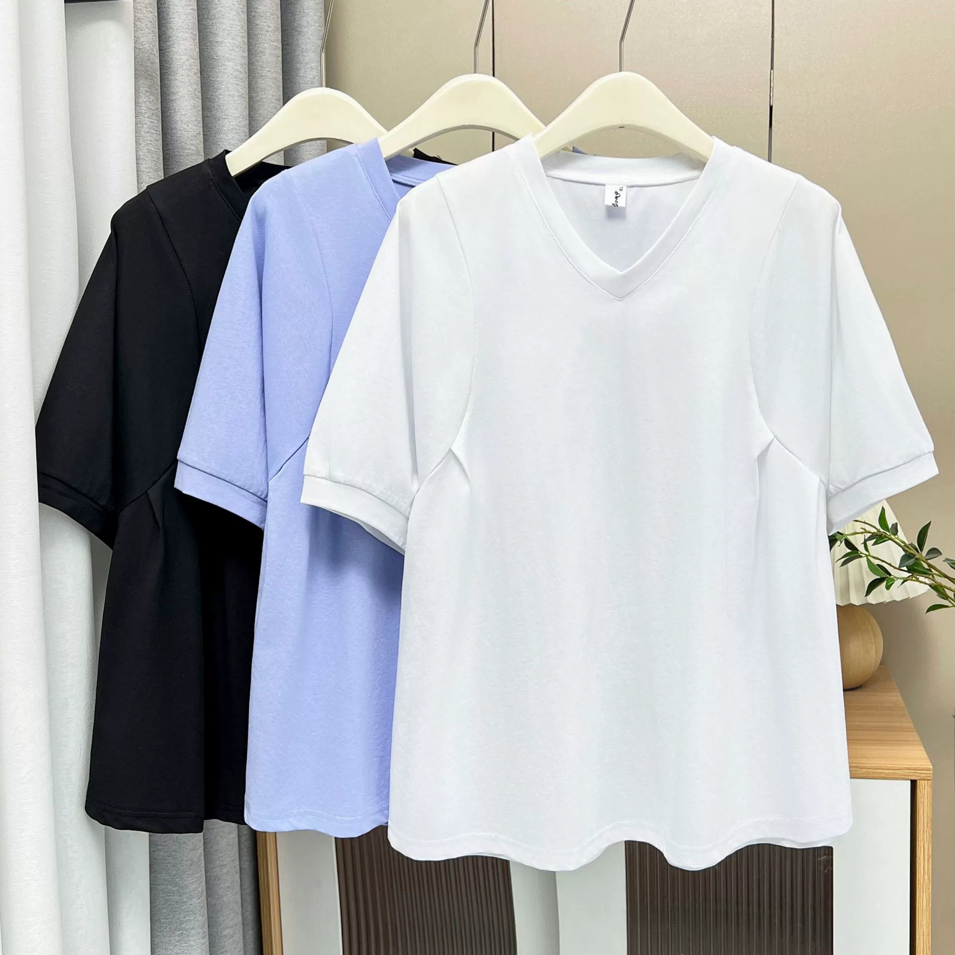 Футболка с коротким рукавом, корейский стиль, хлопок, больших размеров (XL–4XL), летняя