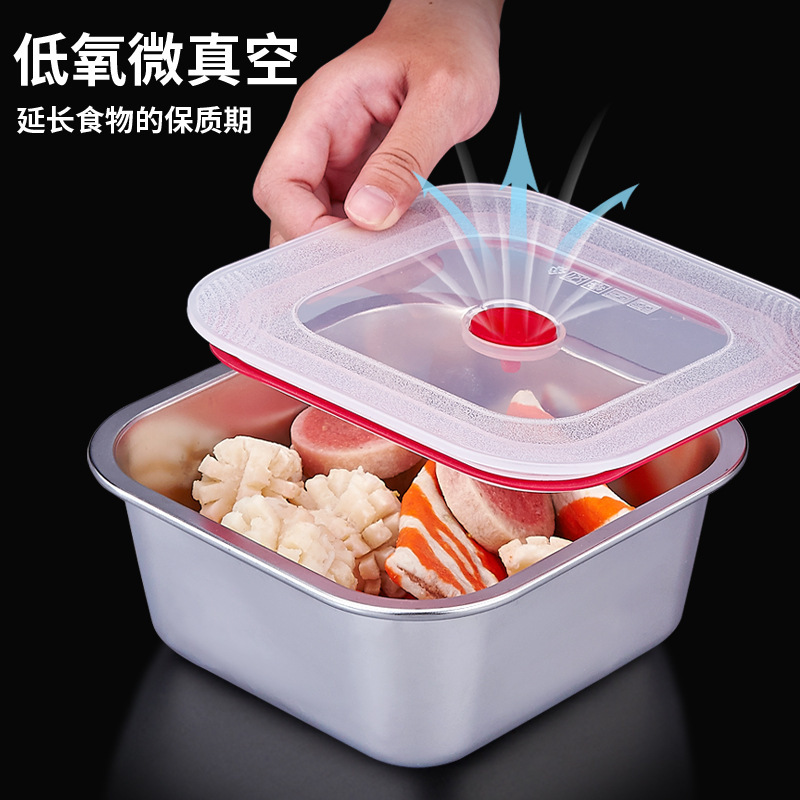 304食品级不锈钢保鲜盒带盖便当饭盒冰箱冷冻收纳分装餐盒留样盒|undefined