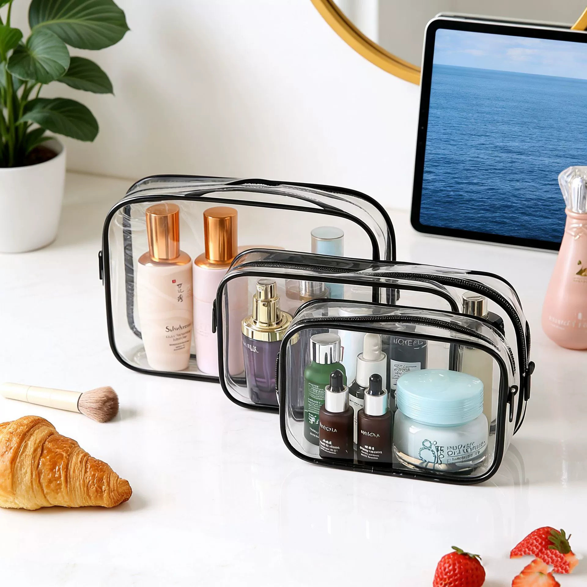 Путешествие сухой и влажный с прозрачной косметической сумкой для хранения косметики сумка для полоскания сумка портативный большой емкости водонепроницаемый сумка для хранения