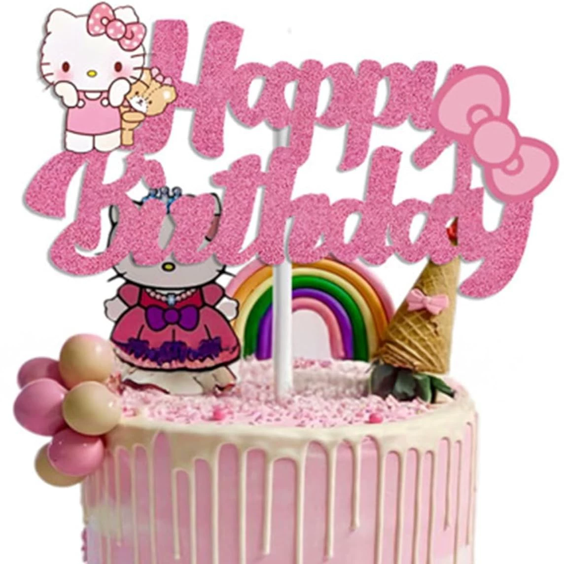 Украшение на день рождения милый котенок карта кроссбор Popular Hello Kitty hello kitty торт украшения