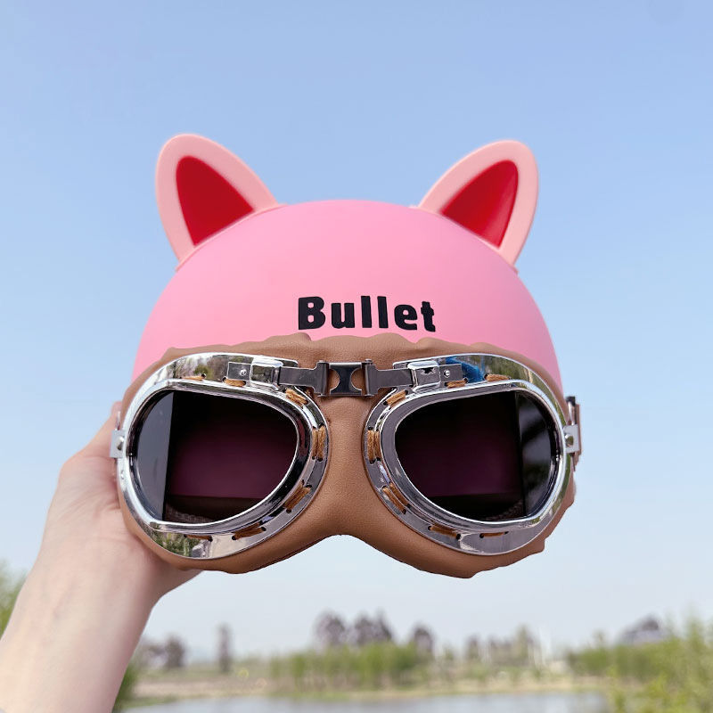 Panda Half Helmet – Motuoche Auto Parts and Accessories - warm-earmuffs-pink-kitten-folding-goggles-windmill