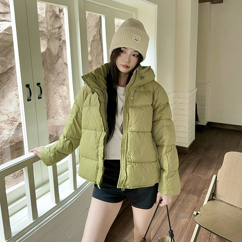 Puff plumón mujer corto grueso 2025 estilo coreano tortuga pequeña ropa de espalda gruesa abrigo de algodón