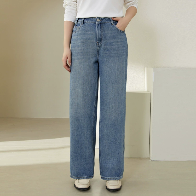 纤莉秀 осенние джинсы для отдыха, больших размеров, приталенные, свободный крой