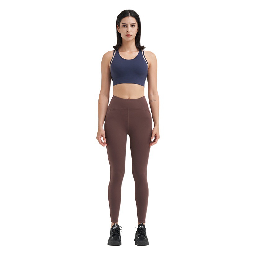 2023 pantalones de yoga de levantamiento de cadera de melocotón desnudo de cintura alta transfronteriza deportes apretados estiramiento vientre contracción pantalones de fitness ropa de Yoga de las mujeres