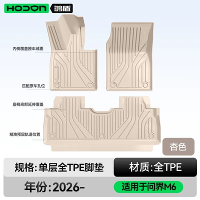 Interior Modification Accessories Trunk Mat – Modelə uyğun ayaqaltı - 212t01-wenjie-m6-26-models-single-layer-foot-pad-apricot-tpe-economical-and-ordinary-style