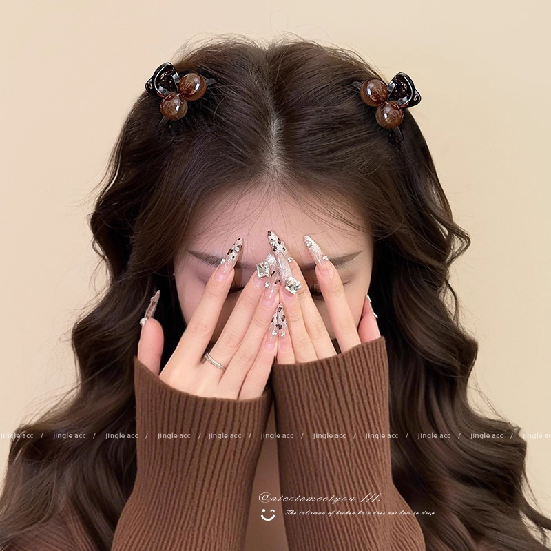 圆珠小抓夹女高级感2025新款公主头发夹侧边刘海夹半扎发发卡头饰|undefined