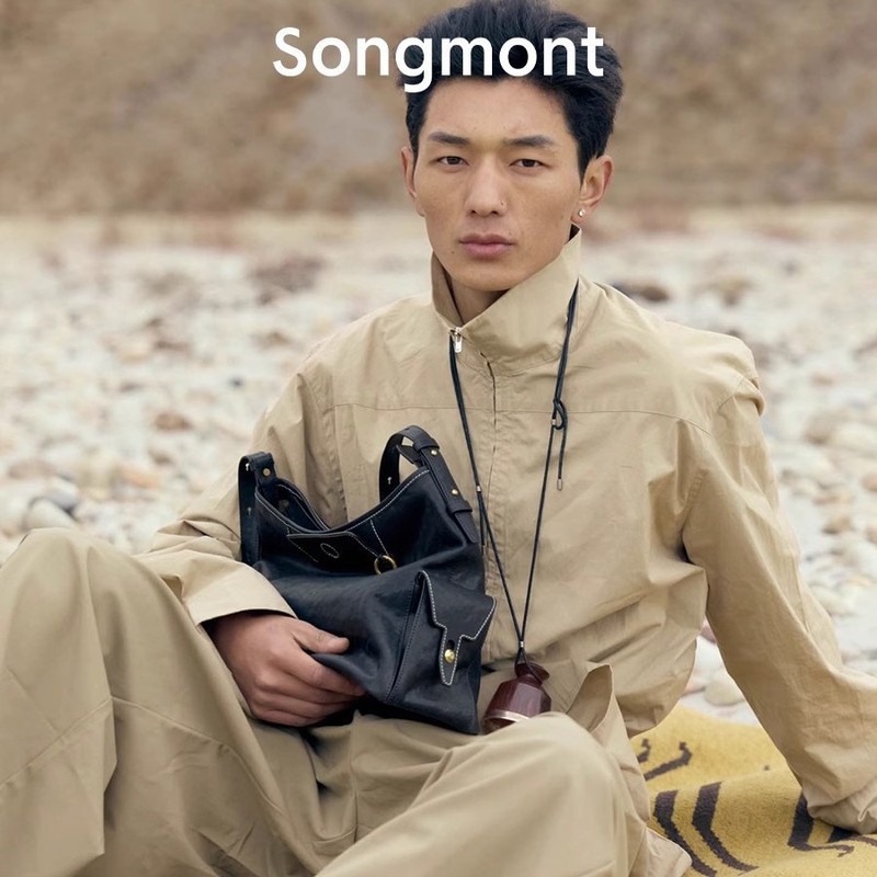 李娜Songmont山下有松循迹系列hobo包植鞣牛皮单肩斜挎手提软包|undefined