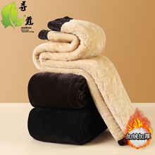 加厚保暖妈妈裤子冬装洋气简约中老年女裤大码宽松松紧腰长裤冬款