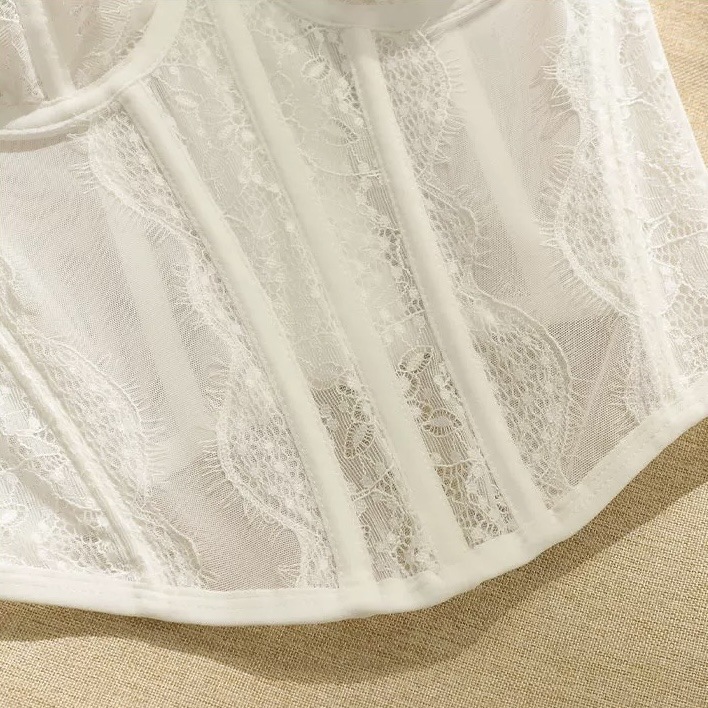 Europa y Estados Unidos chaleco de cinturón pequeño se reúnen corsés sexy delgado de encaje de pecho para vestir ropa interior