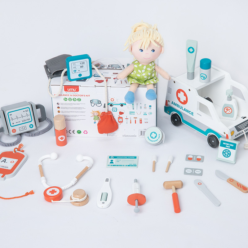 UMU Youmu Jiajia serie de juguetes de madera simulados al por mayor cubiertos de cocina bolsas de maquillaje bolsas de corte