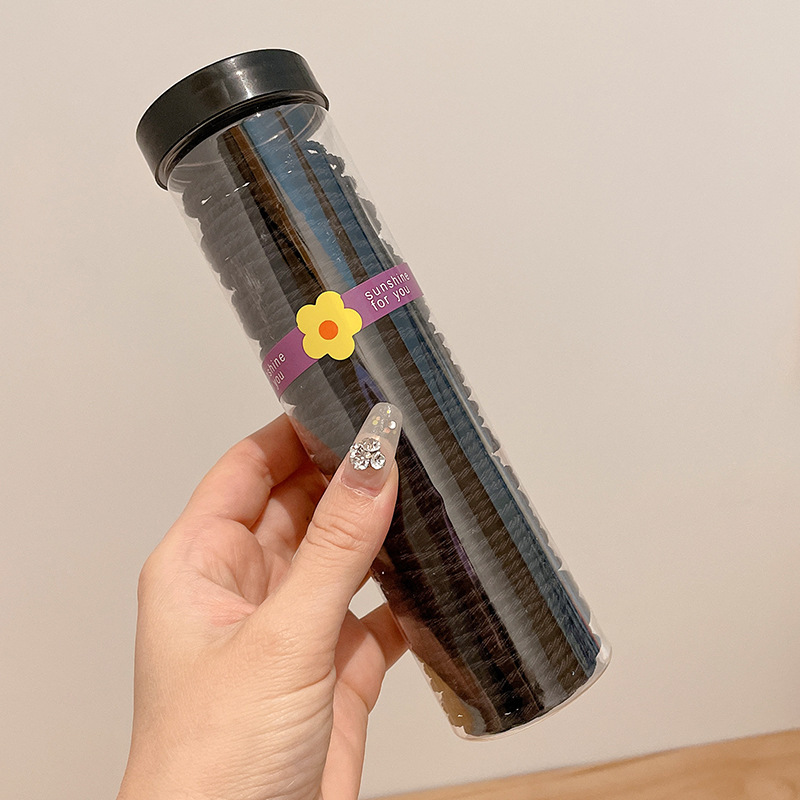 Otoño e invierno, lazo redondo para el cabello enlatado, funda de cuero para el cabello, cuerda para la cabeza, banda elástica circular de alta calidad para mujer, no daña la cuerda para el cabello