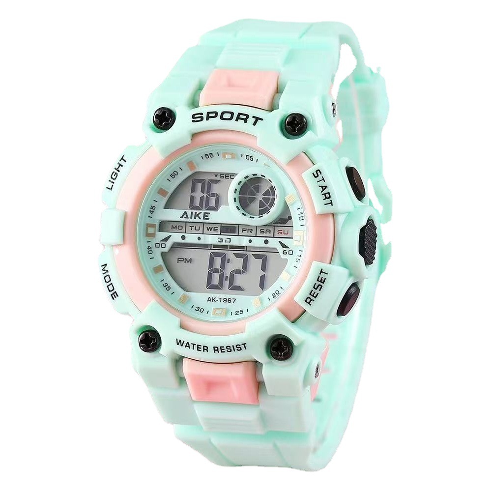 AIKE1979 color caramelo simple estudiante reloj deportivo impermeable jalea reloj electrónico cultural y creativo reloj de embalaje independiente
