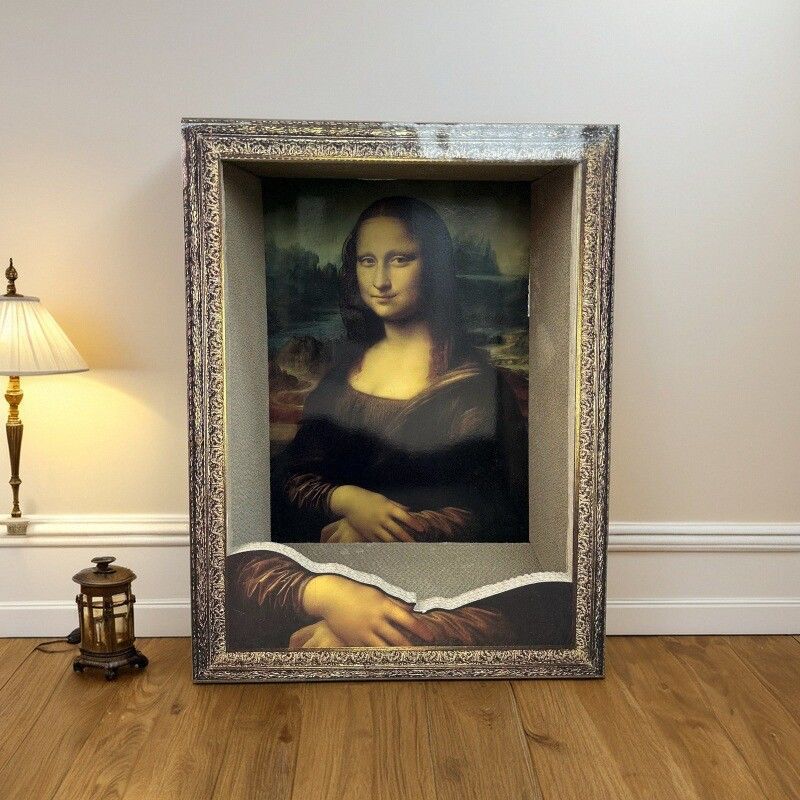 ✅蒙娜丽莎猫窝猫抓板一体世界名画框猫咪玩具封闭式猫窝油画猫房|undefined