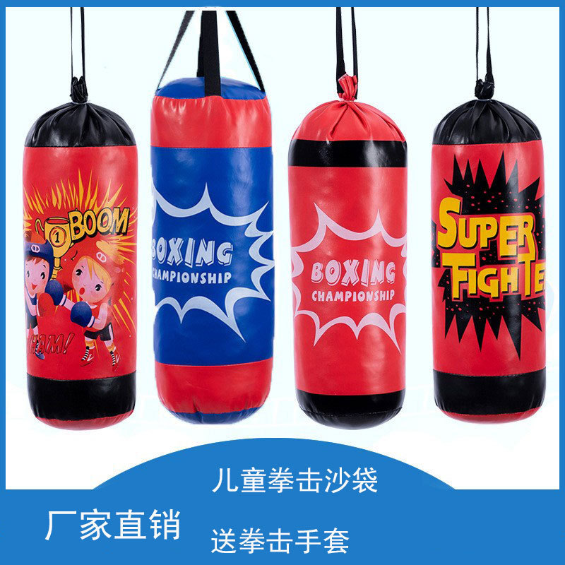 Foreign Trade Kidsren's Boxing Sandbag Sandbag with Boxing Gloves Hanging Solid Filled Pu Leather Sports Toy