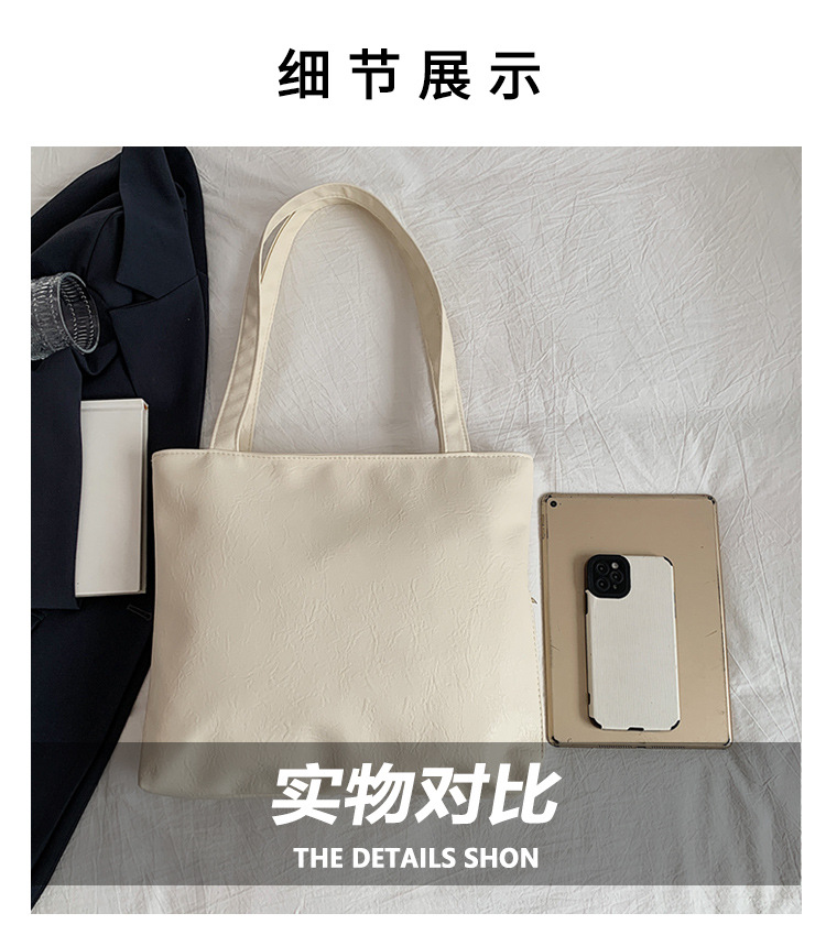 Retro large-capacity tote bag for women, 2024 new style fashionable portable commuting bag for going out, single-shoulder bag for students' classes Item Picture