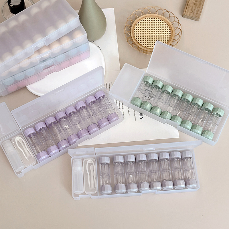 Portable multi-set RGP contact lens box cylindrical rigid pupil box 8-set OK glasses box Y-SS8