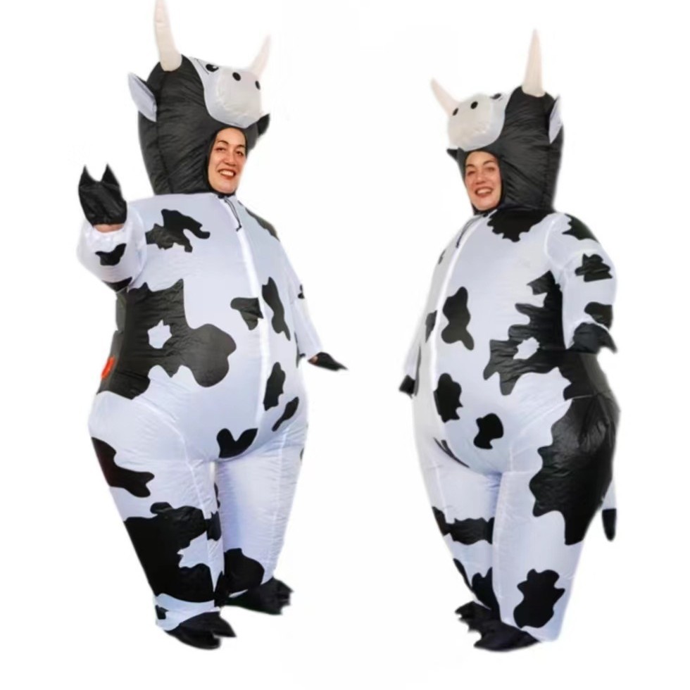 Fiesta de Halloween transfronteriza Bo Bo Vaca ropa inflable adorable divertida accesorios de juego de rol ropa inflable de vaca