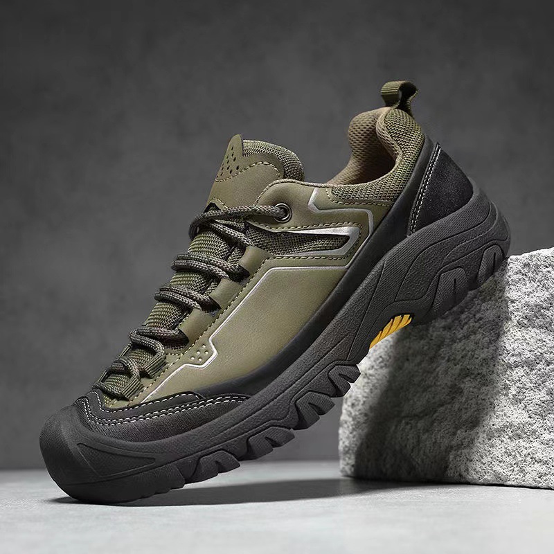 Foreign trade export Italy big original single high-grade leather outdoor sneaker men's spring and autumn thick-soled hiking shoes