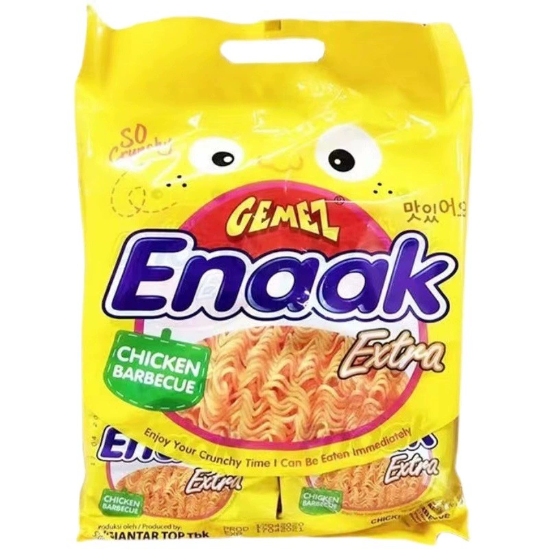 Почтовые расходы Импортная индонезийская GEMEZ Барбекю Куриная лапша Хрустящая лапша 30 г Сумка Чистая красная Досуг Пыхтенные сухие закуски