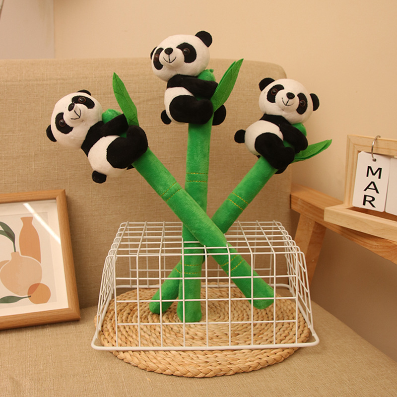 Creative Cute Bamboo Panda Doll Giant Panda Massage Plush Doll Toy Chengdu Travel Souvenir