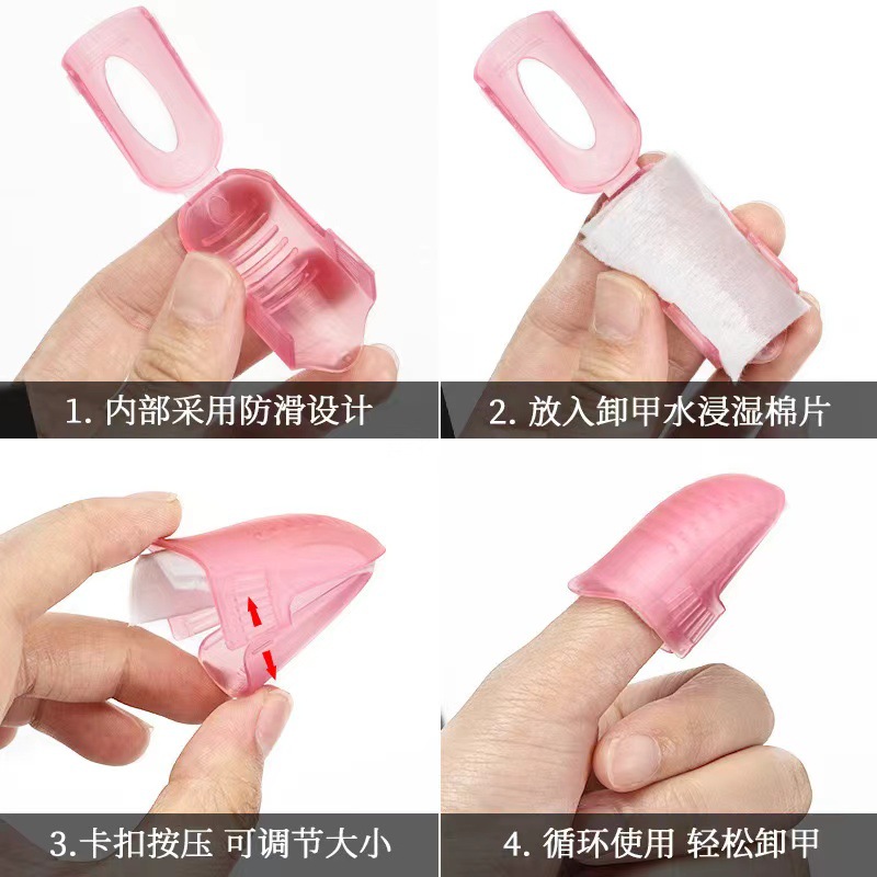 Nuevo transfronterizo de cristal de manicuría de manicuras cubierta de manicuras de dedo con tarjeta ajustable de tamaño de dedo de plástico herramienta de manicuras