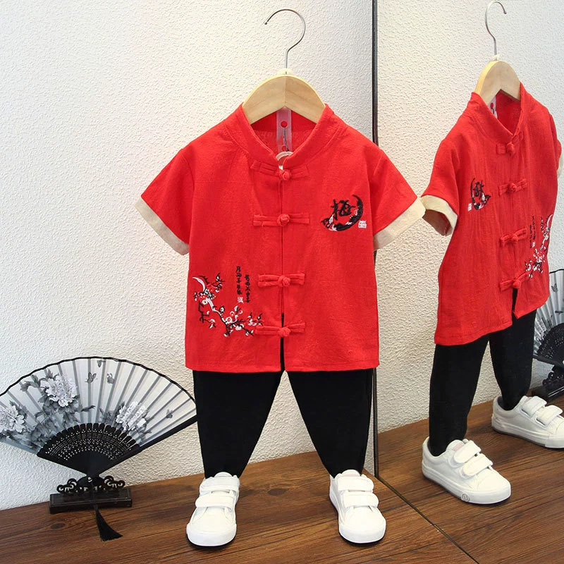 Hanfu, helmet, thin retro children's set