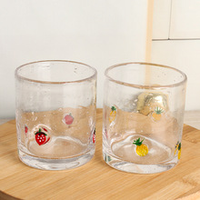 手工制作创意清新热粘水果贴片果汁杯气泡料夏日饮品玻璃水杯