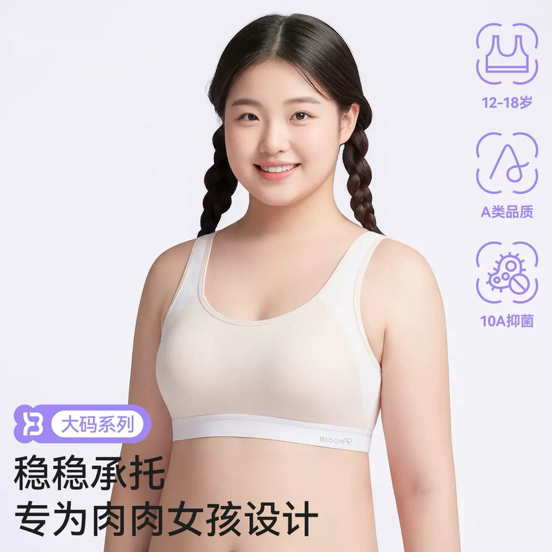 Junior High School Girls' Bras for Puberty, Ages 14-18, Plus Size, Thin Style, for Development Period, Shockproof Junior High School Girls' Bras for Puberty, Ages 14-18, Plus Size, Thin Style, for Development Period, Shockproof