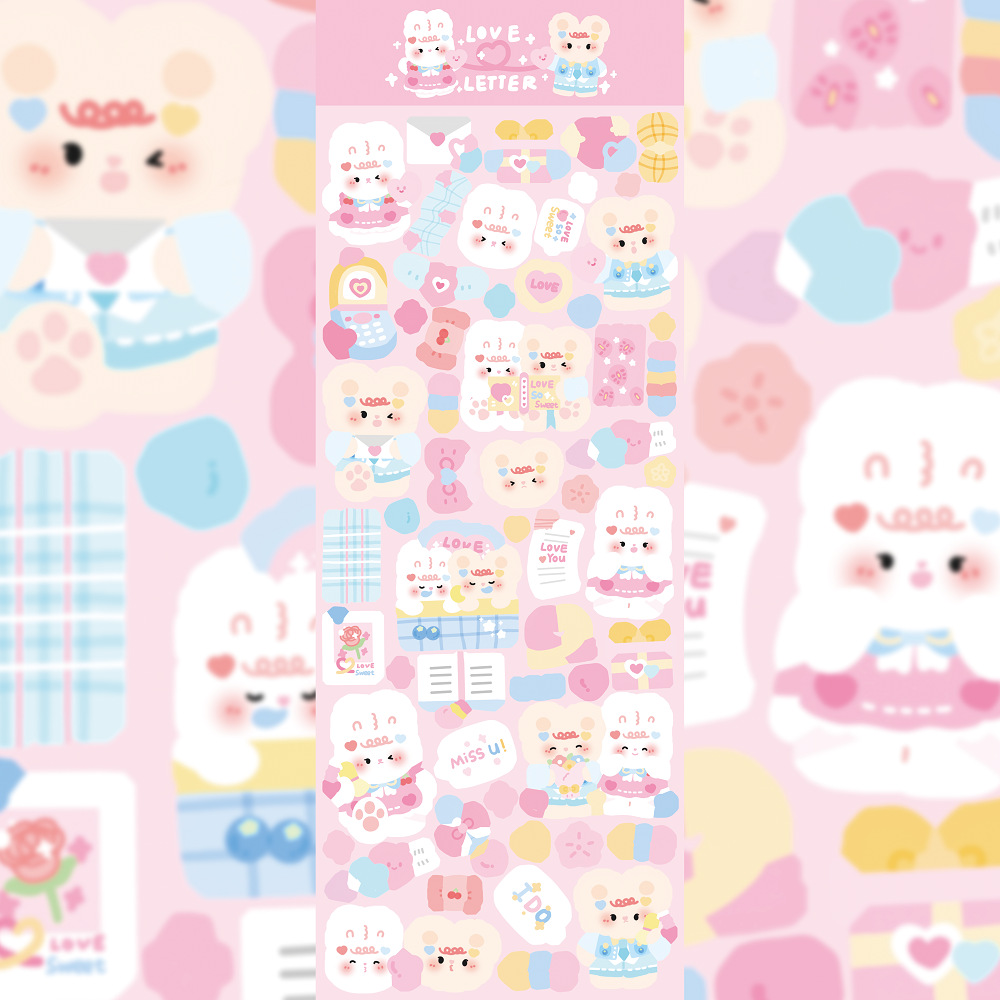 Coisini original lindo animal de dibujos animados pegatinas ins coreano láser Goka mano cuenta DIY pegatinas al por mayor