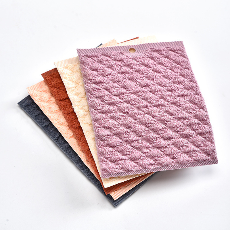 Bubble Grids Rag Fiber Double-Sided Thickeneded Tea Cup Multi-Purpose Cleaning Cloth Plain Household Cleaning Kitchen Dishwashing Cloth
