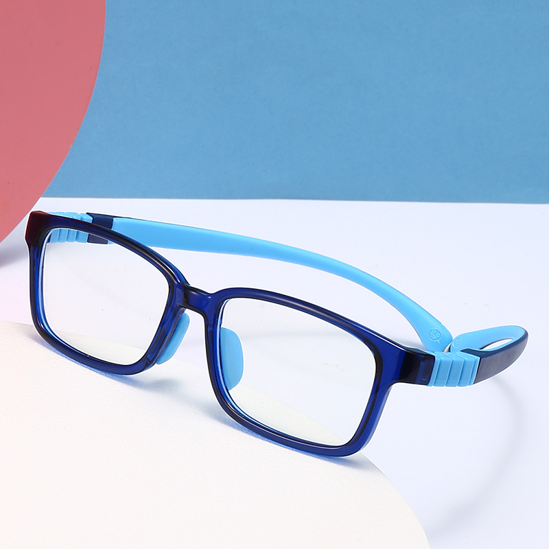 新款儿童防蓝光眼镜TR90材质宝宝用护目镜双色超轻硅胶儿童眼镜架