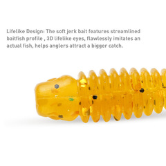 T-tail soft bait for worm-style micro fishing, 35mm, 0.7g soft lure—perfect for targeting snakehead, mandarin fish, and bass.