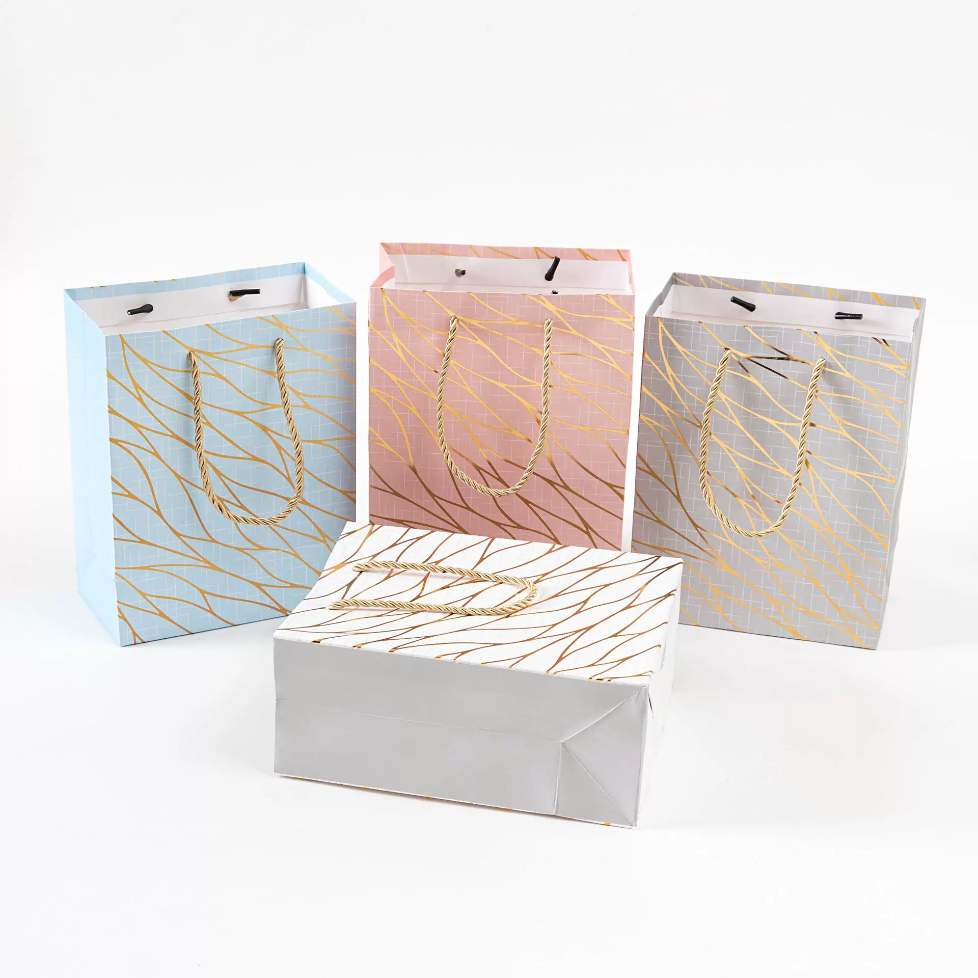 新款烫金深压纹礼品袋节庆用品送礼回礼手提纸袋烫金商务伴手礼袋