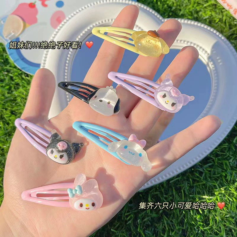 Набор аксессуаров для волос (Hello Kitty) — 10 штук милых японских мультяшных заколок, шпильки и резинки, розовый