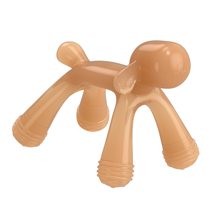 Bebé mordedor de dibujos animados perro mordedor hervido de silicona de calidad alimentaria anti-comer mano bebé mordedor palo