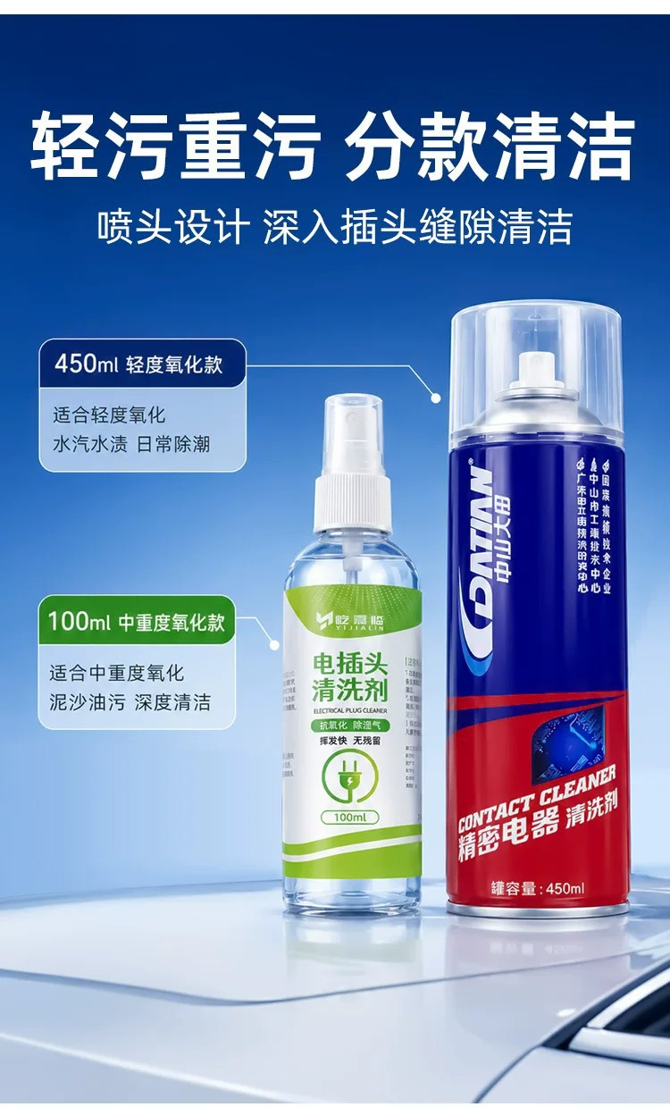 Water-damaged car plug cleaner, car wiring harness water-damaged plug maintenance agent, circuit board corrosion and oxidation cleaner