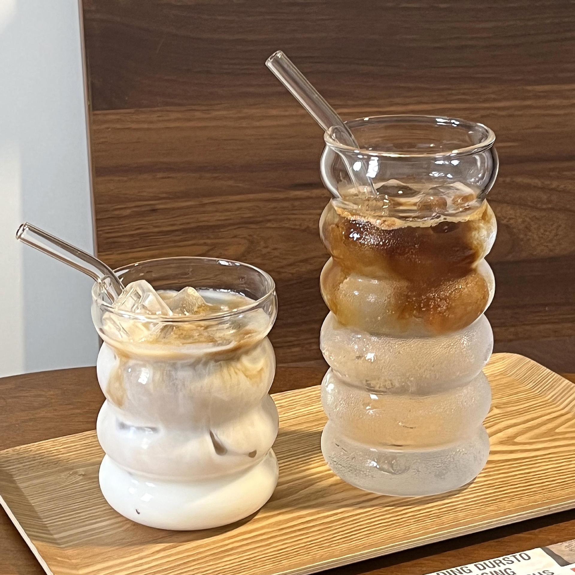 ins高硼硅玻璃杯咖啡杯冷饮果汁饮品高颜值家用喝水夏季牛奶杯