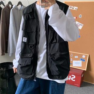 Hong Kong Style ins National Tide Functional Style Tooling Tactical Vest Men's and Women's Dark Trend Hip-Hop Camisole Jacket Spring