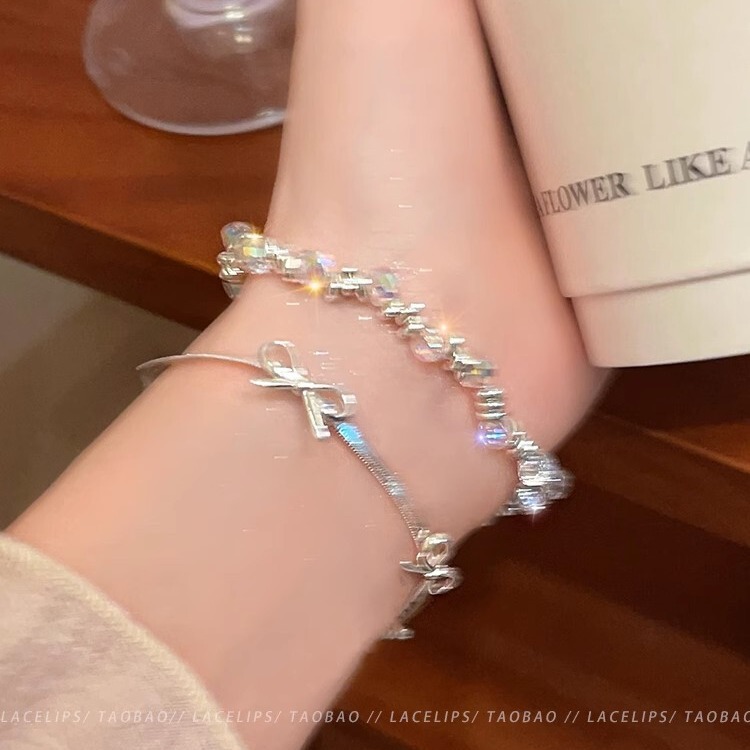Ambilight ~ Summer Dream Colored Beads Small Bulb Broken Silver Bracelet Women's Exquisite Light Luxury Niche Design Bracelet