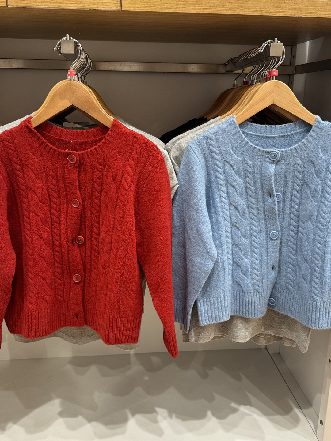 URAZ Girls' Soufflé Knit Cardigan, Long-Sleeved Soft Sweater Coat, Autumn/Winter New Arrival L478173
