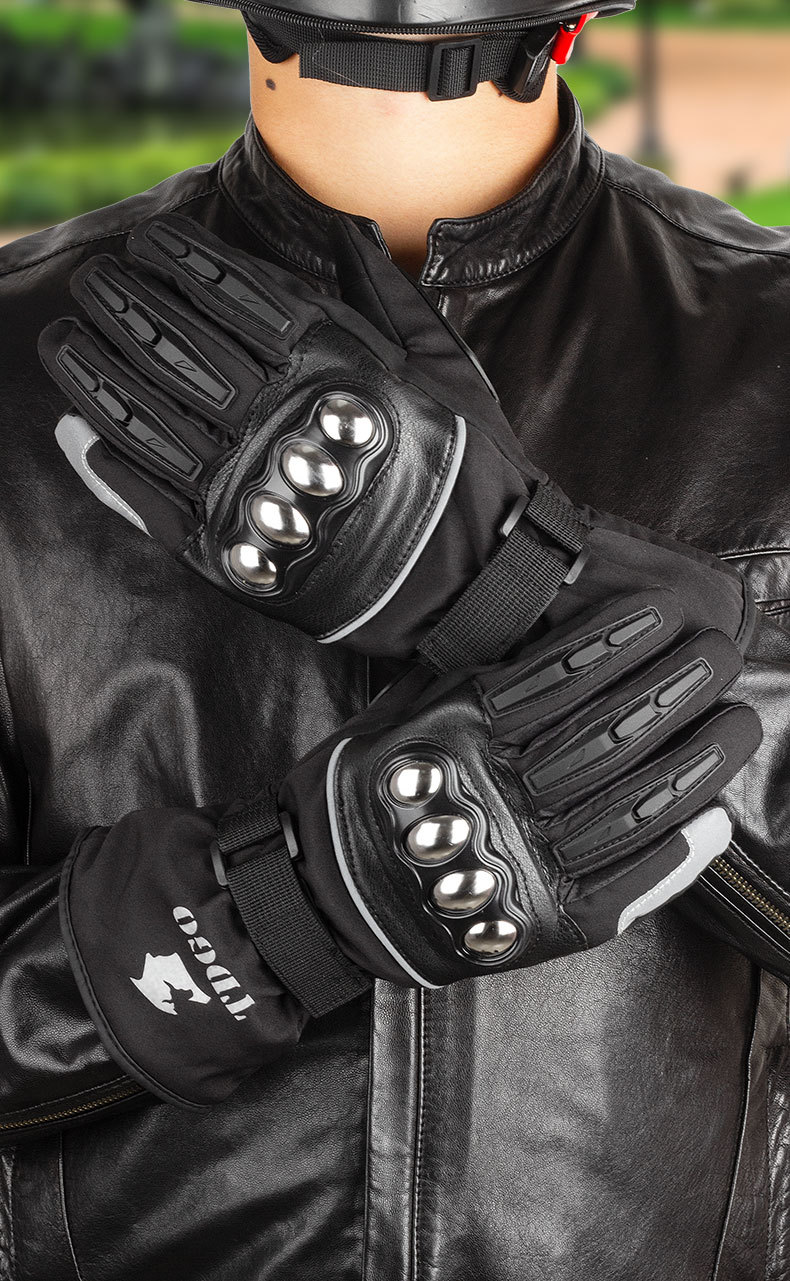Motorcycle Cycling Gloves for Men in Winter, Cold-Proof and Velvet, Warm and Windproof, Winter Electric Vehicle Windproof Touch Screen Gloves for Women