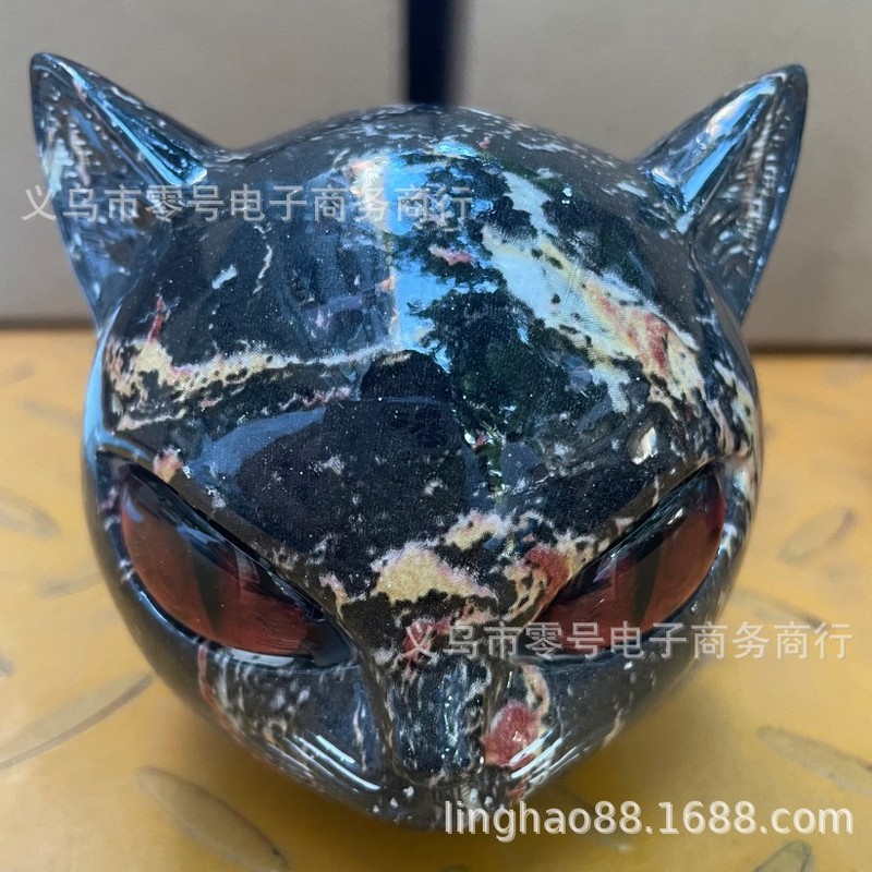 跨境新款Luxury black cat figurine奢华黑猫摆件树脂猫石|undefined