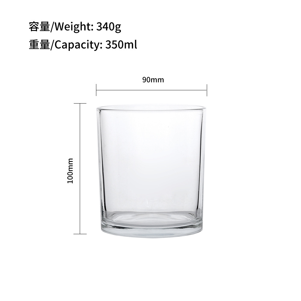 Hot sale Amazon de alta calidad vidrio transparente vela taza taza de frasco de frasco de frasco de frasco 80 90