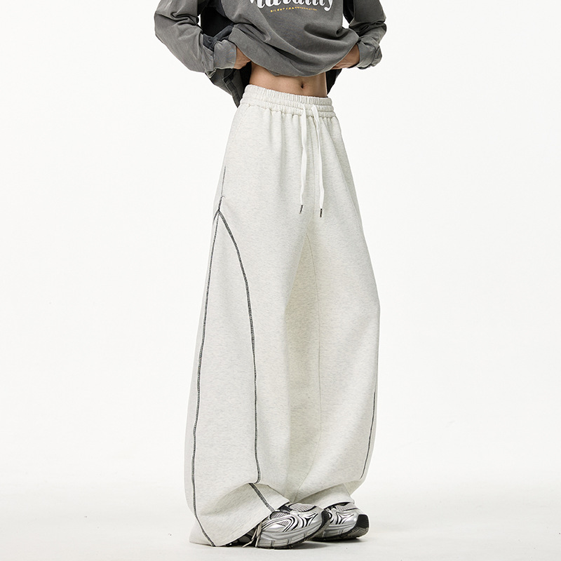 American-style Heavy Sports Pants Men's Spring and Summer Fashion Brand Hangting cleanfit Wide-leg Pants Straight Casual Pants