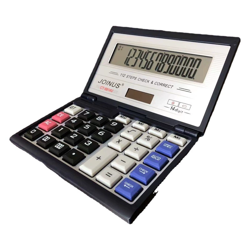 JOINUS Zhongcheng 8814V складной портативный калькулятор Проверка машины солнечной двойной мощности обзор компьютера
