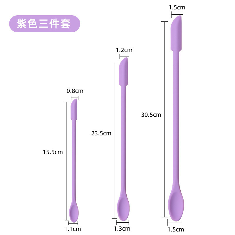 爆款食品级硅胶迷你硅胶刮刀果酱刮勺粉底液化妆品瓶刮刀三件套装|undefined
